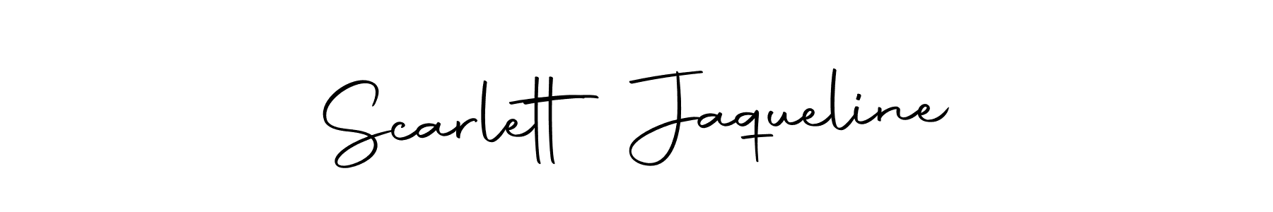 How to make Scarlett Jaqueline name signature. Use Autography-DOLnW style for creating short signs online. This is the latest handwritten sign. Scarlett Jaqueline signature style 10 images and pictures png