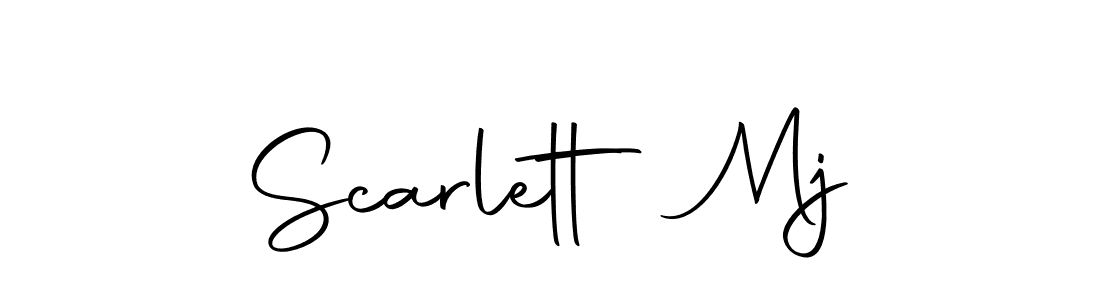 How to make Scarlett Mj name signature. Use Autography-DOLnW style for creating short signs online. This is the latest handwritten sign. Scarlett Mj signature style 10 images and pictures png