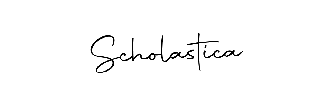 Create a beautiful signature design for name Scholastica. With this signature (Autography-DOLnW) fonts, you can make a handwritten signature for free. Scholastica signature style 10 images and pictures png