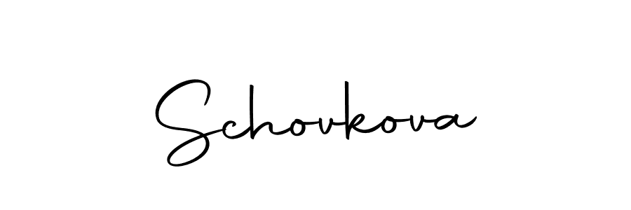 Design your own signature with our free online signature maker. With this signature software, you can create a handwritten (Autography-DOLnW) signature for name Schovkova. Schovkova signature style 10 images and pictures png