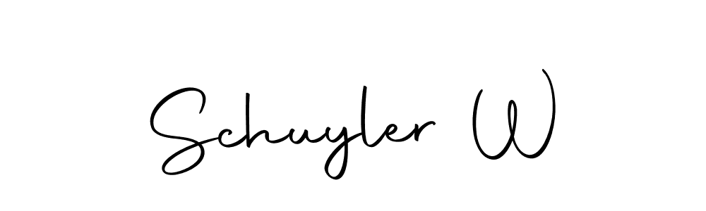 You should practise on your own different ways (Autography-DOLnW) to write your name (Schuyler W) in signature. don't let someone else do it for you. Schuyler W signature style 10 images and pictures png