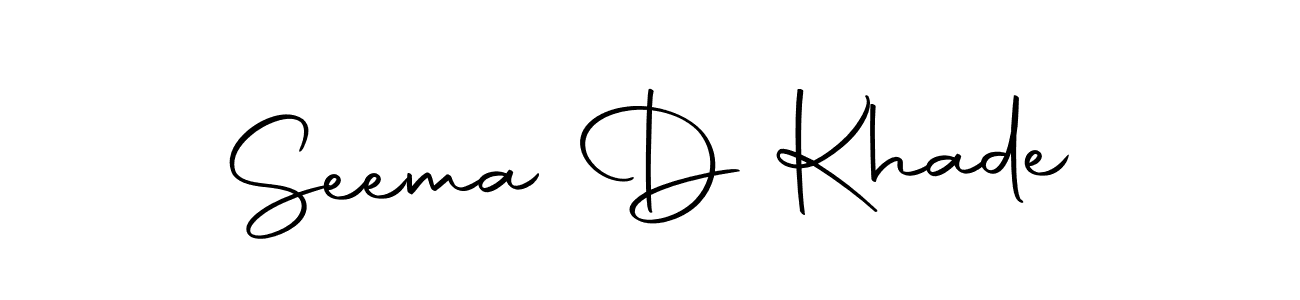 Use a signature maker to create a handwritten signature online. With this signature software, you can design (Autography-DOLnW) your own signature for name Seema D Khade. Seema D Khade signature style 10 images and pictures png