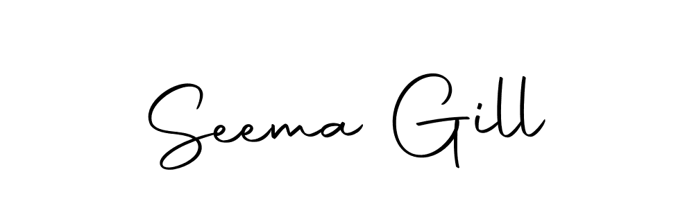 Create a beautiful signature design for name Seema Gill. With this signature (Autography-DOLnW) fonts, you can make a handwritten signature for free. Seema Gill signature style 10 images and pictures png