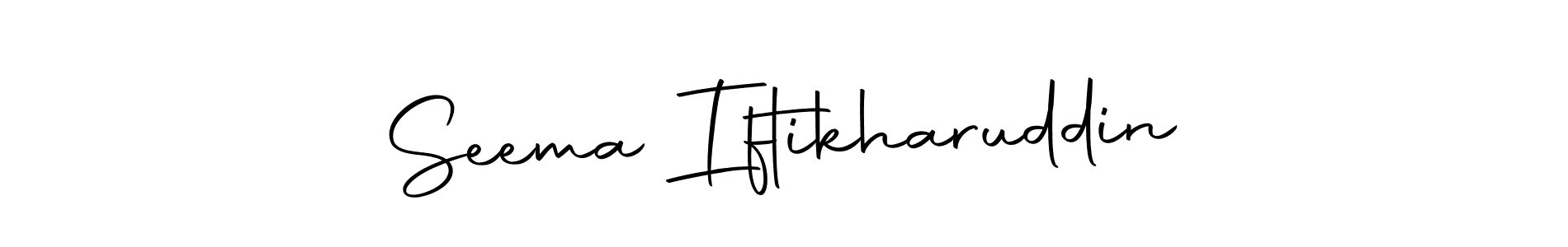 Create a beautiful signature design for name Seema Iftikharuddin. With this signature (Autography-DOLnW) fonts, you can make a handwritten signature for free. Seema Iftikharuddin signature style 10 images and pictures png