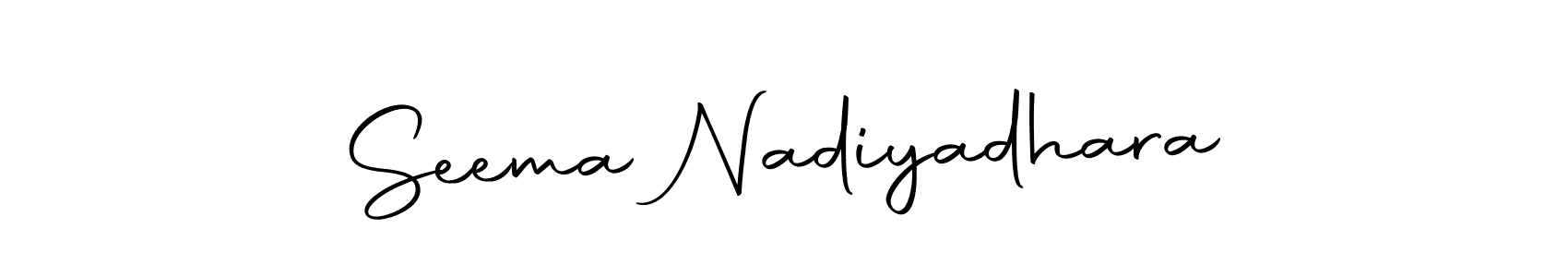 You can use this online signature creator to create a handwritten signature for the name Seema Nadiyadhara. This is the best online autograph maker. Seema Nadiyadhara signature style 10 images and pictures png