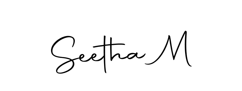 You should practise on your own different ways (Autography-DOLnW) to write your name (Seetha M) in signature. don't let someone else do it for you. Seetha M signature style 10 images and pictures png