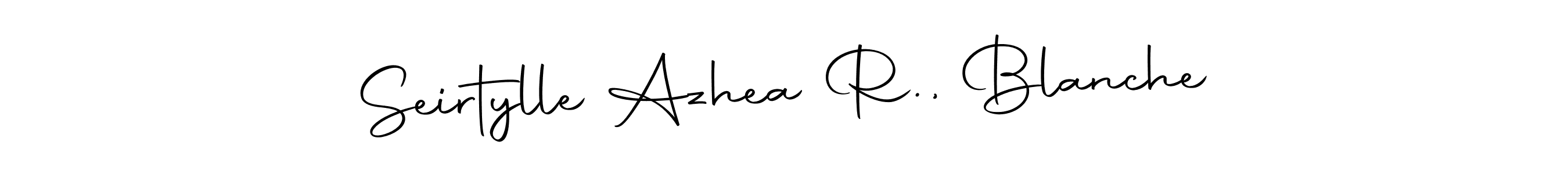 The best way (Autography-DOLnW) to make a short signature is to pick only two or three words in your name. The name Seirtylle Azhea R., Blanche include a total of six letters. For converting this name. Seirtylle Azhea R., Blanche signature style 10 images and pictures png