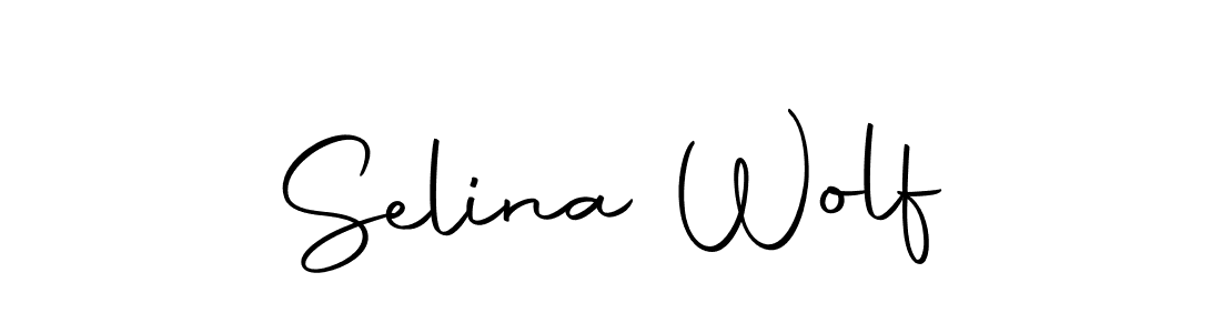How to make Selina Wolf name signature. Use Autography-DOLnW style for creating short signs online. This is the latest handwritten sign. Selina Wolf signature style 10 images and pictures png
