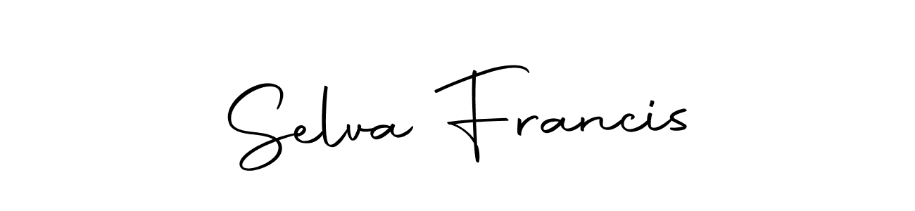 How to make Selva Francis name signature. Use Autography-DOLnW style for creating short signs online. This is the latest handwritten sign. Selva Francis signature style 10 images and pictures png