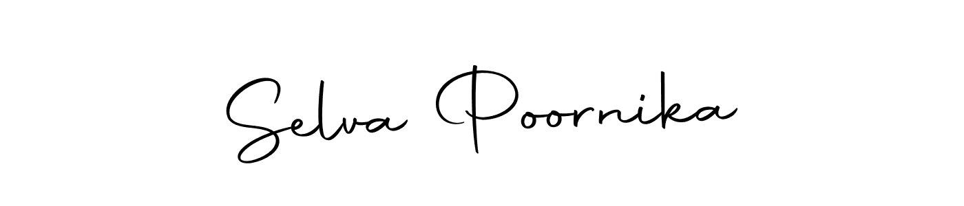 You can use this online signature creator to create a handwritten signature for the name Selva Poornika. This is the best online autograph maker. Selva Poornika signature style 10 images and pictures png