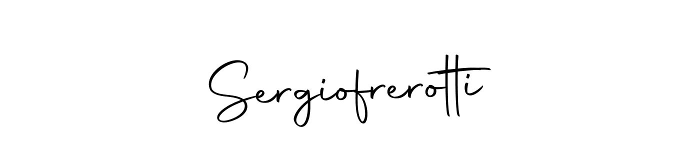 How to make Sergiofrerotti name signature. Use Autography-DOLnW style for creating short signs online. This is the latest handwritten sign. Sergiofrerotti signature style 10 images and pictures png