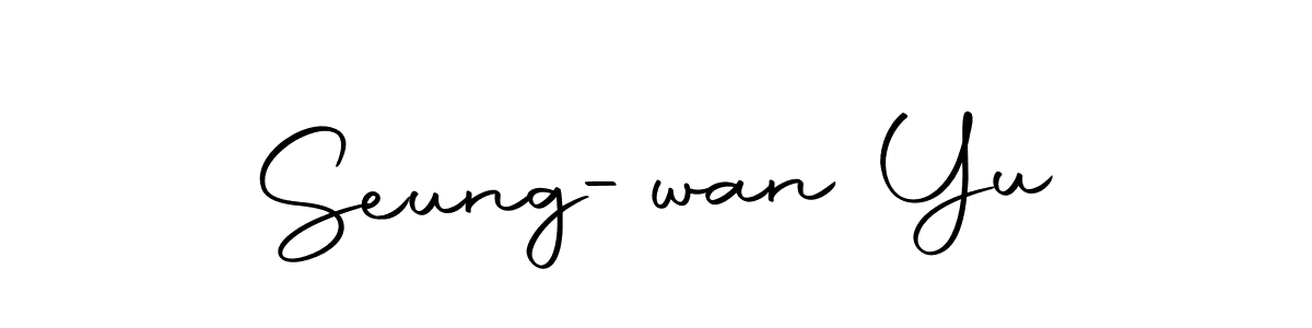 The best way (Autography-DOLnW) to make a short signature is to pick only two or three words in your name. The name Seung-wan Yu include a total of six letters. For converting this name. Seung-wan Yu signature style 10 images and pictures png