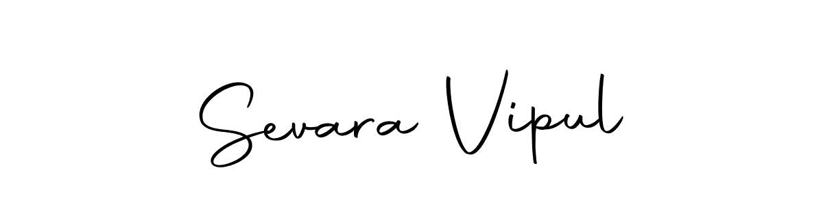 How to make Sevara Vipul name signature. Use Autography-DOLnW style for creating short signs online. This is the latest handwritten sign. Sevara Vipul signature style 10 images and pictures png