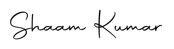 Discover how Shaam Kumar looks in an executive cursive font (Autography-DOLnW). Perfect for legal documents, invoices, and certificates. Shaam Kumar signature style 10 images and pictures png