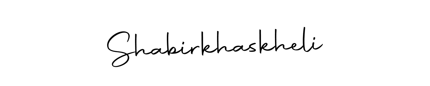 How to make Shabirkhaskheli name signature. Use Autography-DOLnW style for creating short signs online. This is the latest handwritten sign. Shabirkhaskheli signature style 10 images and pictures png