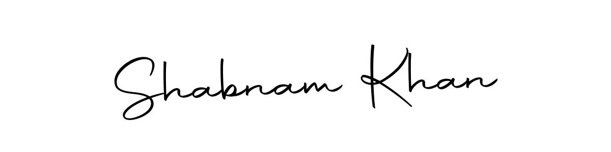 Create a beautiful signature design for name Shabnam Khan. With this signature (Autography-DOLnW) fonts, you can make a handwritten signature for free. Shabnam Khan signature style 10 images and pictures png
