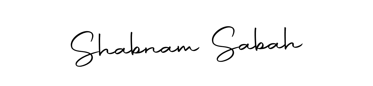 Design your own signature with our free online signature maker. With this signature software, you can create a handwritten (Autography-DOLnW) signature for name Shabnam Sabah. Shabnam Sabah signature style 10 images and pictures png