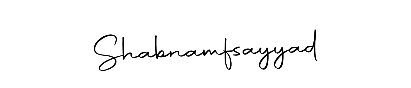 It looks lik you need a new signature style for name Shabnamfsayyad. Design unique handwritten (Autography-DOLnW) signature with our free signature maker in just a few clicks. Shabnamfsayyad signature style 10 images and pictures png