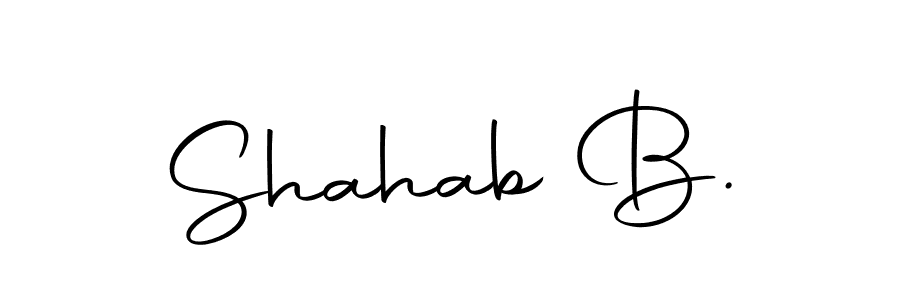 You should practise on your own different ways (Autography-DOLnW) to write your name (Shahab B.) in signature. don't let someone else do it for you. Shahab B. signature style 10 images and pictures png
