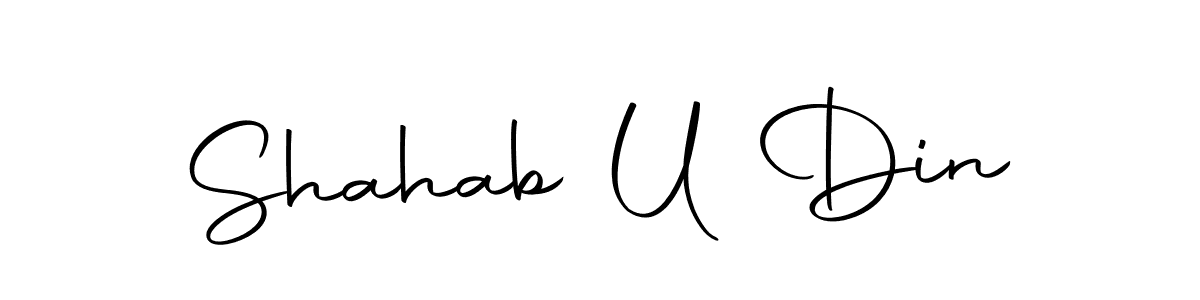 Use a signature maker to create a handwritten signature online. With this signature software, you can design (Autography-DOLnW) your own signature for name Shahab U Din. Shahab U Din signature style 10 images and pictures png