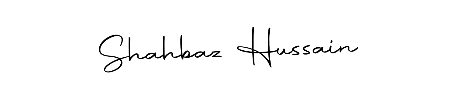 How to make Shahbaz Hussain name signature. Use Autography-DOLnW style for creating short signs online. This is the latest handwritten sign. Shahbaz Hussain signature style 10 images and pictures png