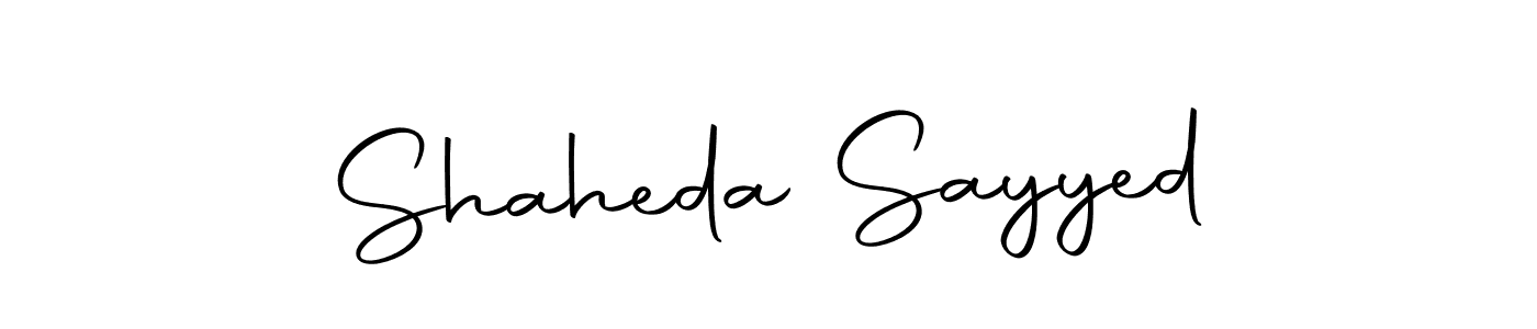 How to make Shaheda Sayyed name signature. Use Autography-DOLnW style for creating short signs online. This is the latest handwritten sign. Shaheda Sayyed signature style 10 images and pictures png