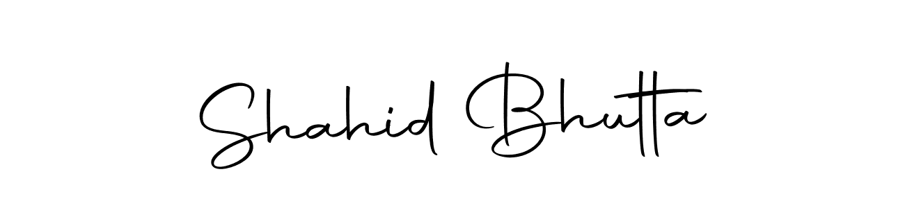 How to make Shahid Bhutta name signature. Use Autography-DOLnW style for creating short signs online. This is the latest handwritten sign. Shahid Bhutta signature style 10 images and pictures png