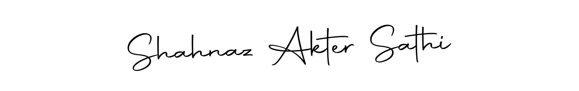How to make Shahnaz Akter Sathi name signature. Use Autography-DOLnW style for creating short signs online. This is the latest handwritten sign. Shahnaz Akter Sathi signature style 10 images and pictures png