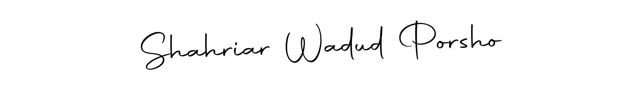 You should practise on your own different ways (Autography-DOLnW) to write your name (Shahriar Wadud Porsho) in signature. don't let someone else do it for you. Shahriar Wadud Porsho signature style 10 images and pictures png