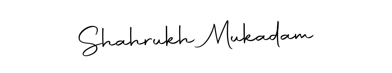 How to make Shahrukh Mukadam name signature. Use Autography-DOLnW style for creating short signs online. This is the latest handwritten sign. Shahrukh Mukadam signature style 10 images and pictures png