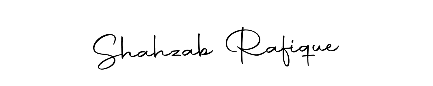 How to make Shahzab Rafique name signature. Use Autography-DOLnW style for creating short signs online. This is the latest handwritten sign. Shahzab Rafique signature style 10 images and pictures png