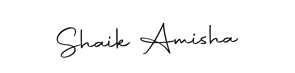 How to make Shaik Amisha name signature. Use Autography-DOLnW style for creating short signs online. This is the latest handwritten sign. Shaik Amisha signature style 10 images and pictures png