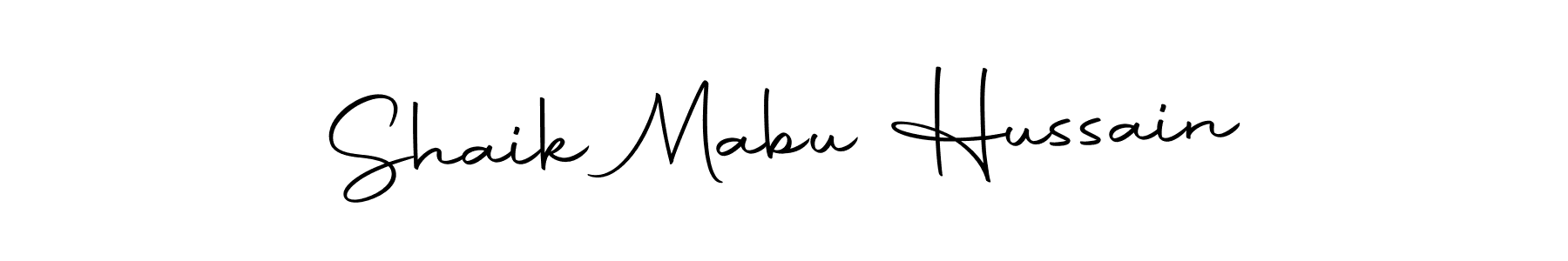 How to make Shaik Mabu Hussain name signature. Use Autography-DOLnW style for creating short signs online. This is the latest handwritten sign. Shaik Mabu Hussain signature style 10 images and pictures png