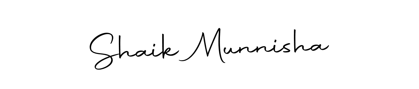 Also we have Shaik Munnisha name is the best signature style. Create professional handwritten signature collection using Autography-DOLnW autograph style. Shaik Munnisha signature style 10 images and pictures png