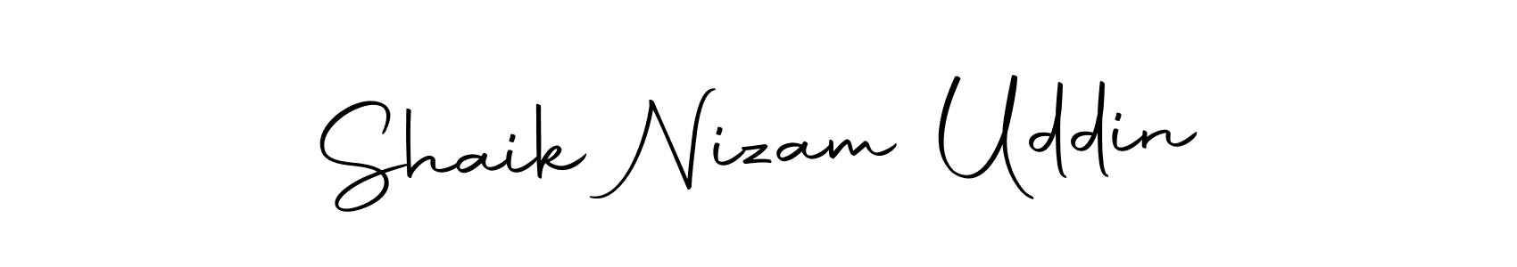 How to make Shaik Nizam Uddin name signature. Use Autography-DOLnW style for creating short signs online. This is the latest handwritten sign. Shaik Nizam Uddin signature style 10 images and pictures png