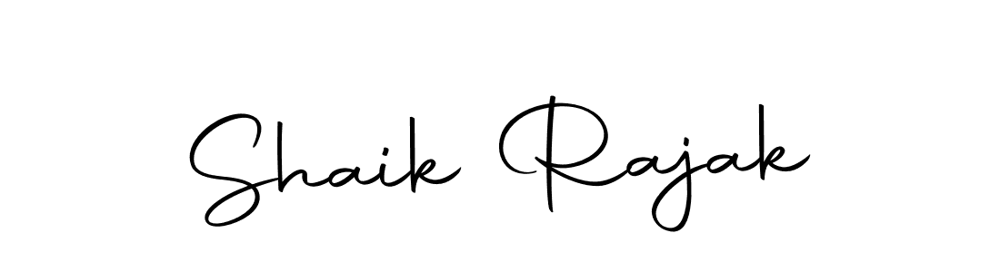 How to make Shaik Rajak name signature. Use Autography-DOLnW style for creating short signs online. This is the latest handwritten sign. Shaik Rajak signature style 10 images and pictures png