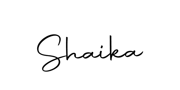 Design your own signature with our free online signature maker. With this signature software, you can create a handwritten (Autography-DOLnW) signature for name Shaika. Shaika signature style 10 images and pictures png