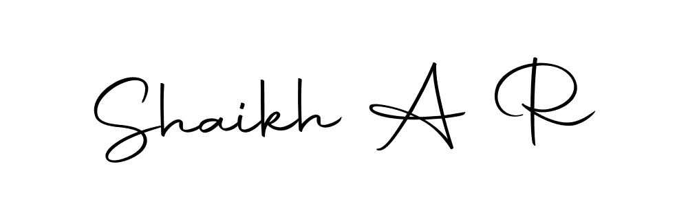 How to make Shaikh A R name signature. Use Autography-DOLnW style for creating short signs online. This is the latest handwritten sign. Shaikh A R signature style 10 images and pictures png
