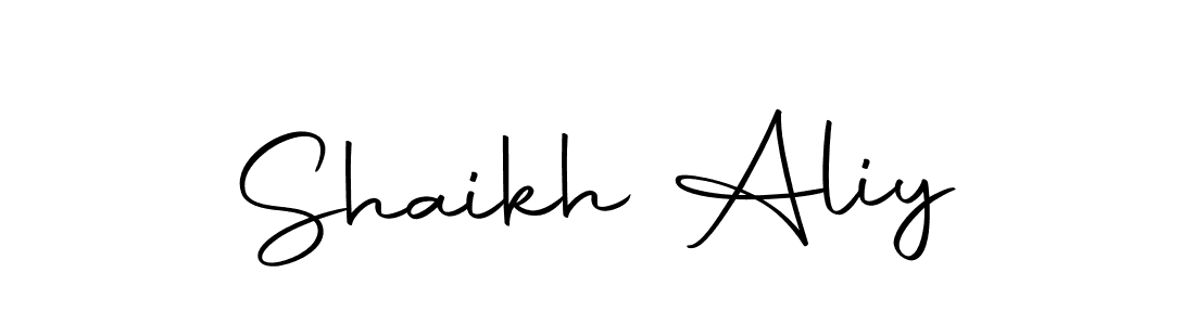 How to make Shaikh Aliy name signature. Use Autography-DOLnW style for creating short signs online. This is the latest handwritten sign. Shaikh Aliy signature style 10 images and pictures png