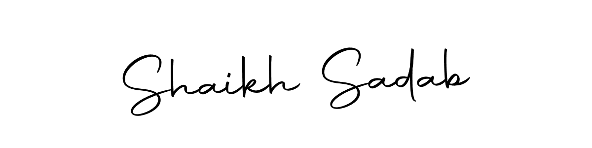The best way (Autography-DOLnW) to make a short signature is to pick only two or three words in your name. The name Shaikh Sadab include a total of six letters. For converting this name. Shaikh Sadab signature style 10 images and pictures png