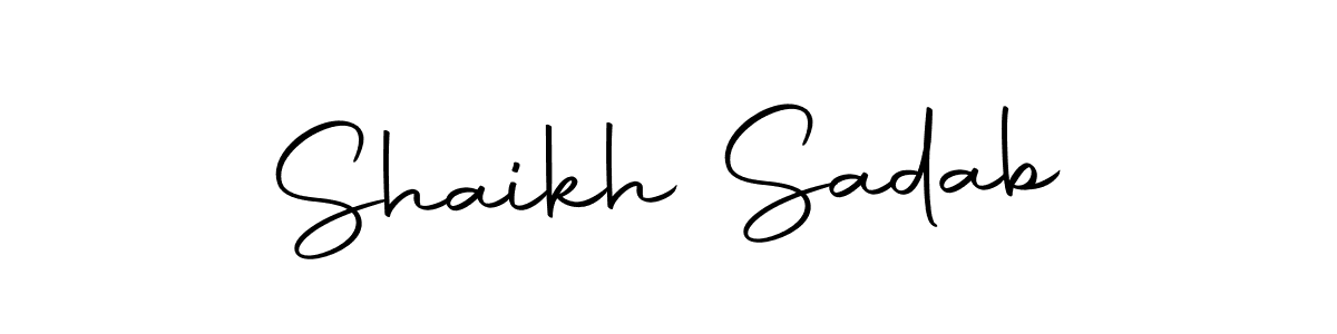 The best way (Autography-DOLnW) to make a short signature is to pick only two or three words in your name. The name Shaikh Sadab include a total of six letters. For converting this name. Shaikh Sadab signature style 10 images and pictures png