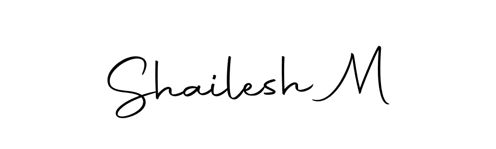 How to make Shailesh M name signature. Use Autography-DOLnW style for creating short signs online. This is the latest handwritten sign. Shailesh M signature style 10 images and pictures png