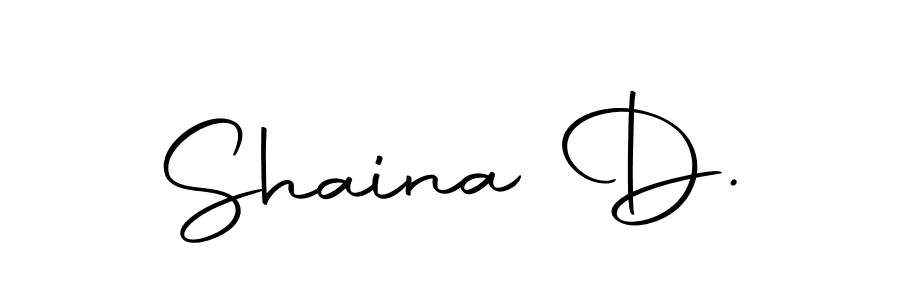 The best way (Autography-DOLnW) to make a short signature is to pick only two or three words in your name. The name Shaina D. include a total of six letters. For converting this name. Shaina D. signature style 10 images and pictures png