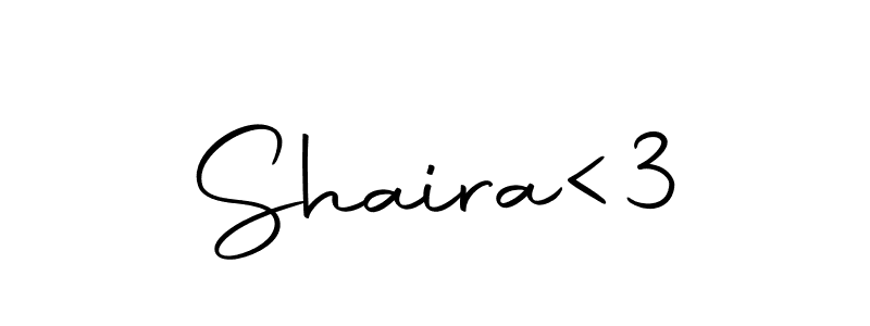 How to make Shaira<3 signature? Autography-DOLnW is a professional autograph style. Create handwritten signature for Shaira<3 name. Shaira<3 signature style 10 images and pictures png