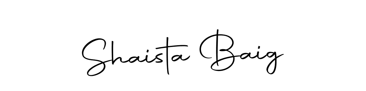 How to make Shaista Baig name signature. Use Autography-DOLnW style for creating short signs online. This is the latest handwritten sign. Shaista Baig signature style 10 images and pictures png