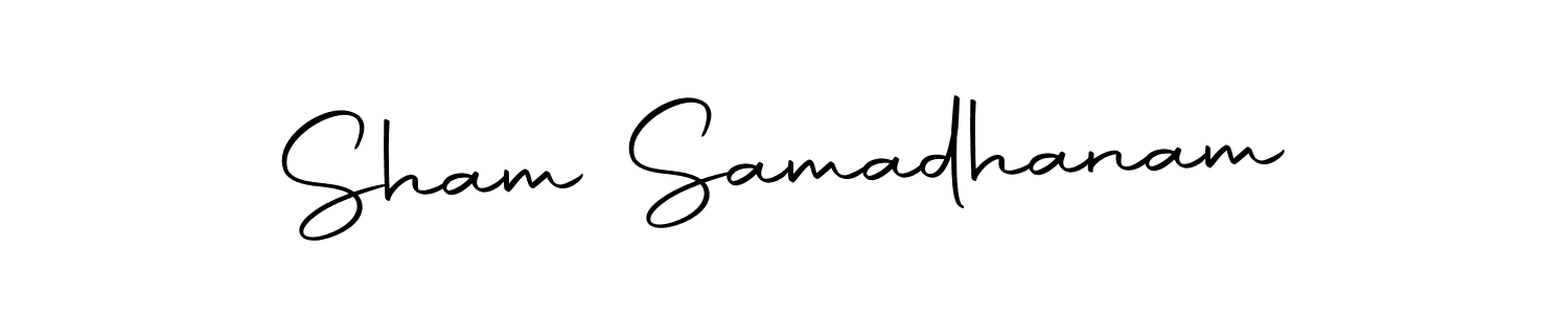 How to make Sham Samadhanam name signature. Use Autography-DOLnW style for creating short signs online. This is the latest handwritten sign. Sham Samadhanam signature style 10 images and pictures png