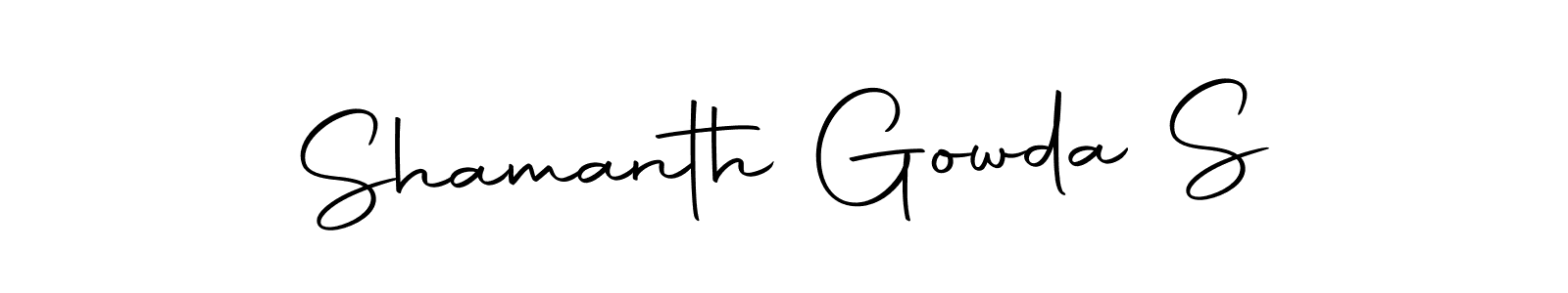 How to make Shamanth Gowda S name signature. Use Autography-DOLnW style for creating short signs online. This is the latest handwritten sign. Shamanth Gowda S signature style 10 images and pictures png