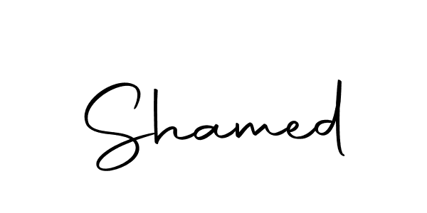 Design your own signature with our free online signature maker. With this signature software, you can create a handwritten (Autography-DOLnW) signature for name Shamed. Shamed signature style 10 images and pictures png