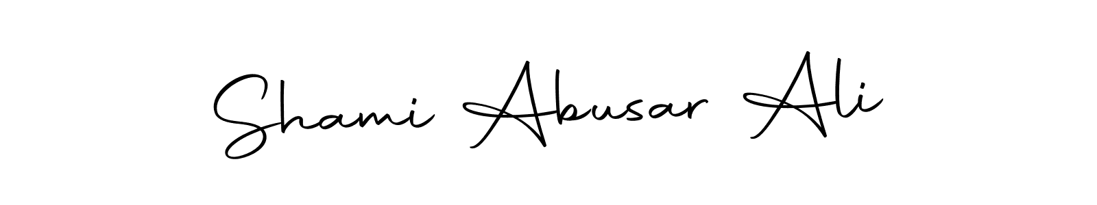 How to make Shami Abusar Ali name signature. Use Autography-DOLnW style for creating short signs online. This is the latest handwritten sign. Shami Abusar Ali signature style 10 images and pictures png