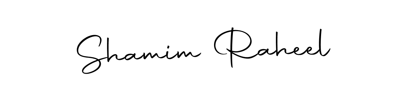 How to make Shamim Raheel name signature. Use Autography-DOLnW style for creating short signs online. This is the latest handwritten sign. Shamim Raheel signature style 10 images and pictures png